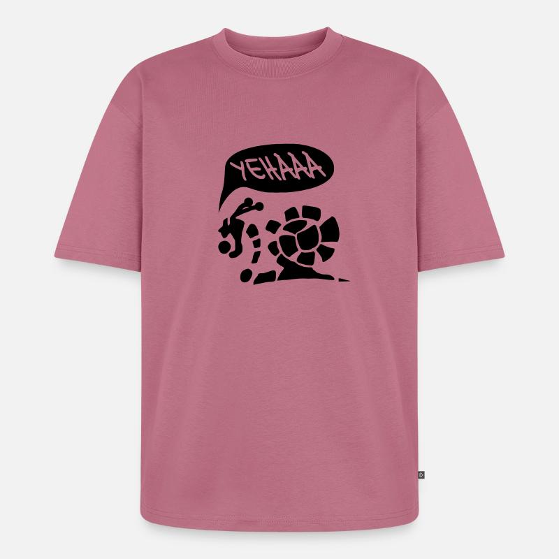 Snail course escargot YEAHAAA - T-shirt Premium bio oversize Unisexe - mauve