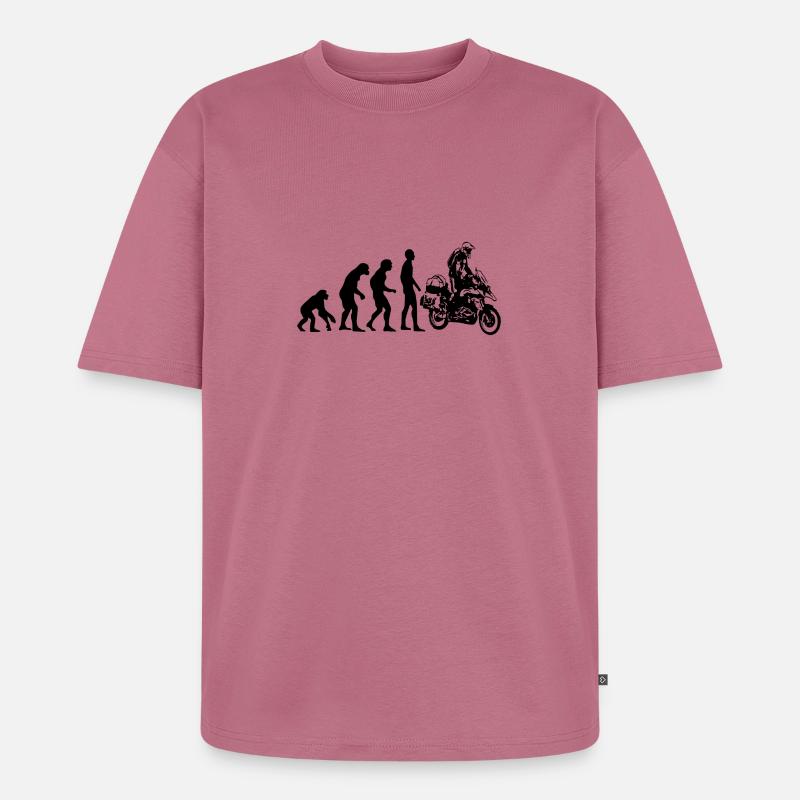 Human Evolution Enduro - Unisex Premium Oversized Bio T-Shirt - Mauve