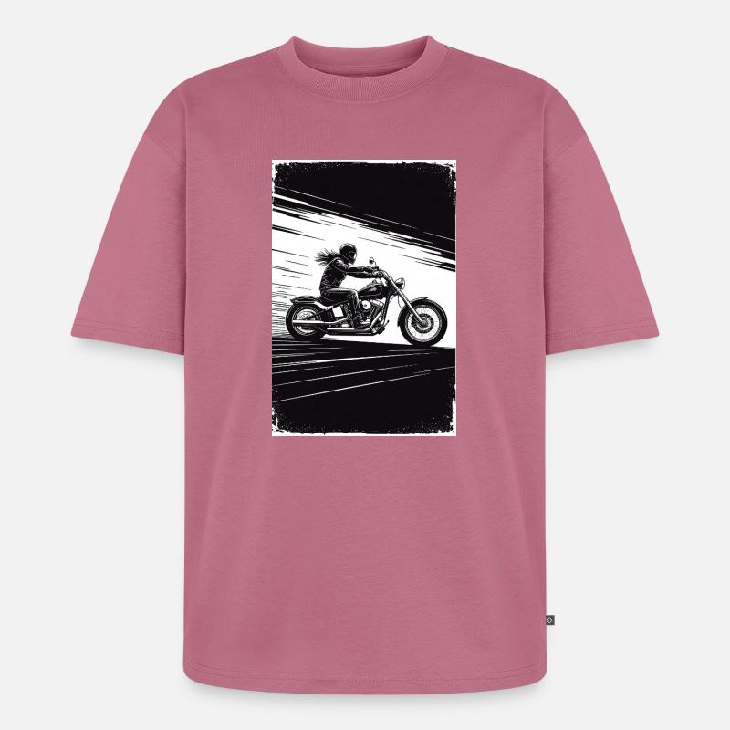 Chopper_Biker_Artwork_Collection_R02 - Unisex Premium Oversized Bio T-Shirt - Mauve