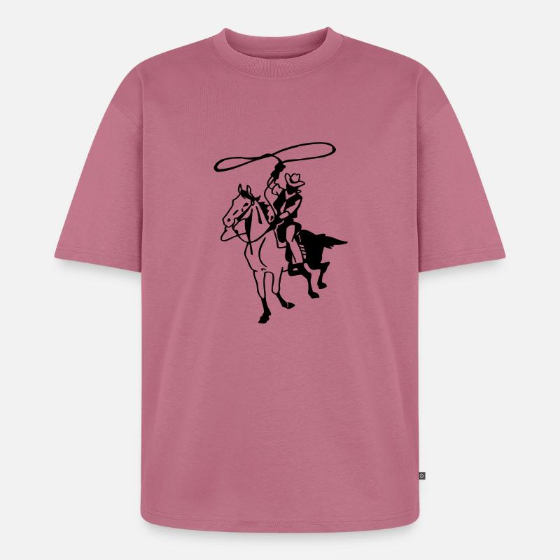 Cowboy mit Lasso - Unisex Premium Oversized Bio T-Shirt - Mauve
