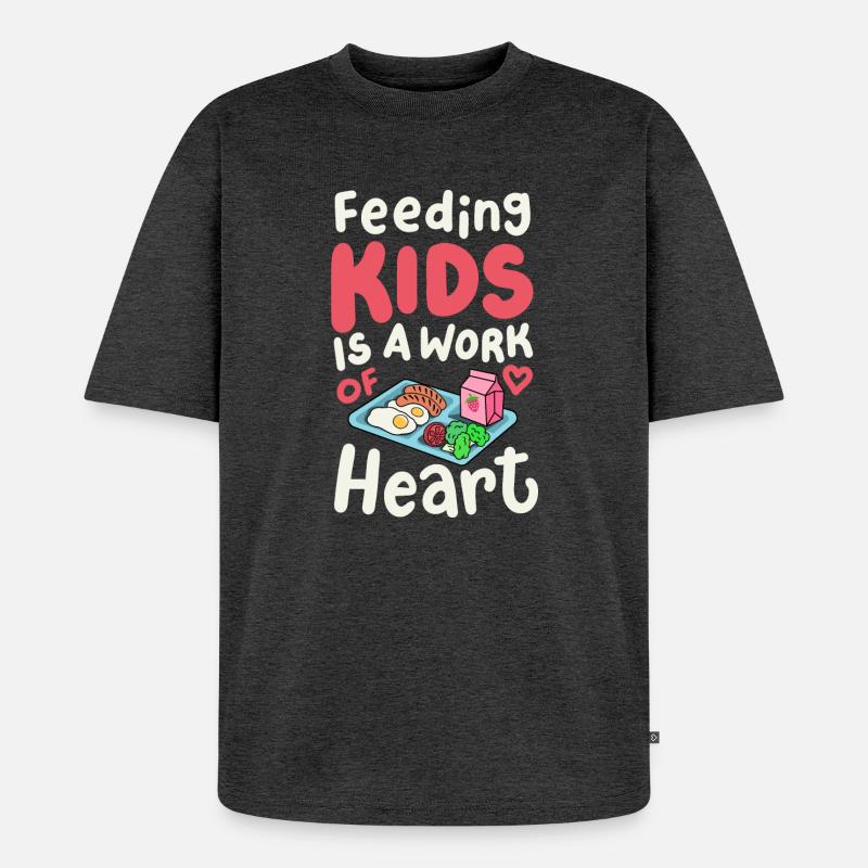 Cafeteria-Crew der Schulkantine - Unisex Premium Oversized Bio T-Shirt - Anthrazit meliert