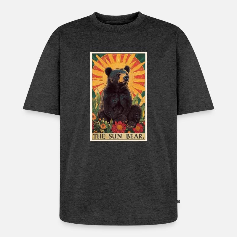 Ours du Soleil Ours Malais - T-shirt Premium bio oversize Unisexe - anthracite chiné
