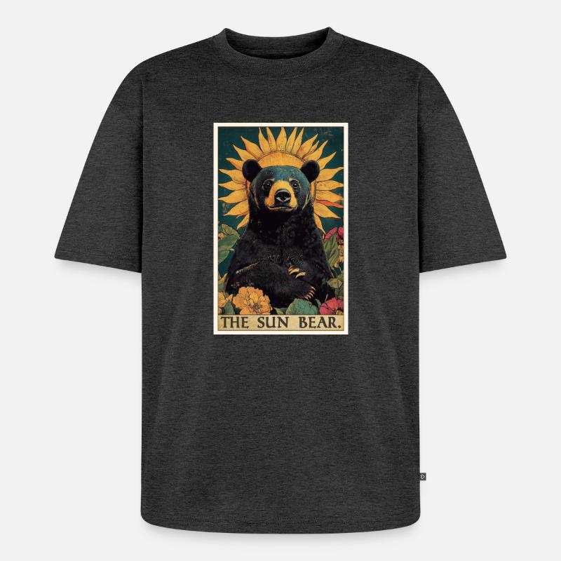 Ours du Soleil Ours Malais - T-shirt Premium bio oversize Unisexe - anthracite chiné