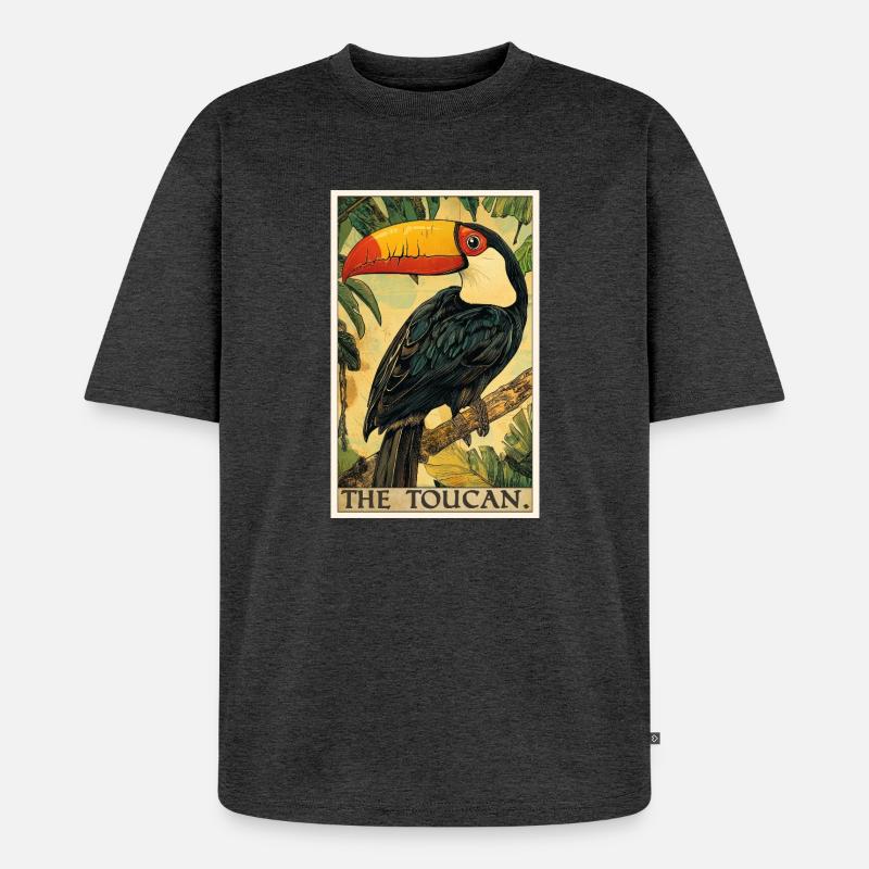 Tukane Tukan - Unisex Premium Oversized Bio T-Shirt - Anthrazit meliert