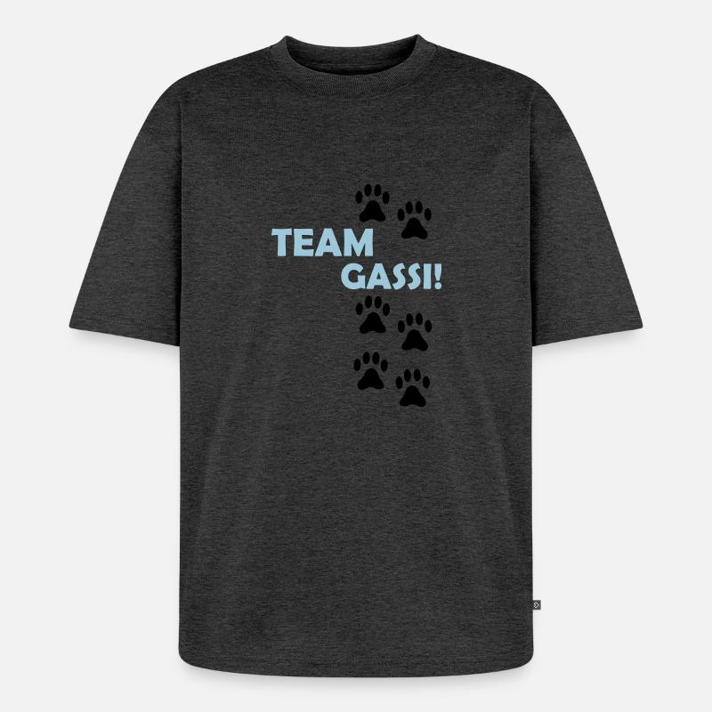 (team_gassi_02) - Unisex Premium Oversized Bio T-Shirt - Anthrazit meliert