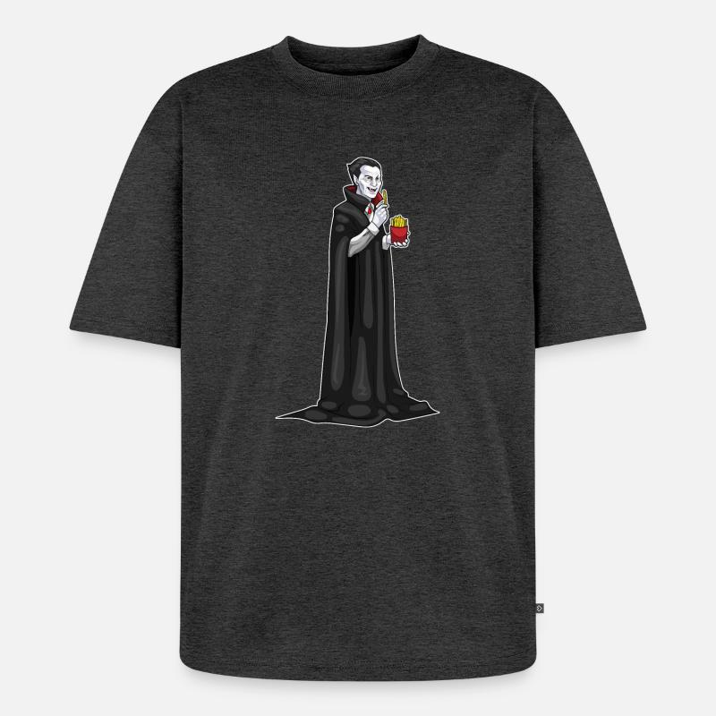 Frites d’Halloween vampire - T-shirt Premium bio oversize Unisexe - anthracite chiné