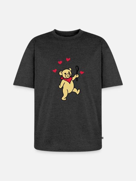 Teddy Baby - Unisex Premium Oversized Organic T-Shirt - heather anthracite