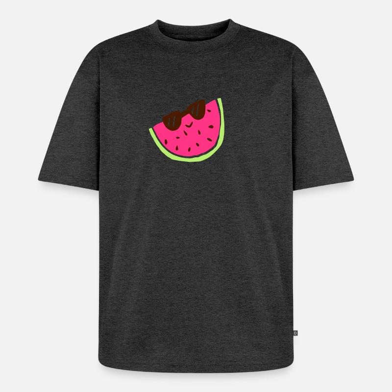 Melone - Unisex Premium Oversized Bio T-Shirt - Anthrazit meliert