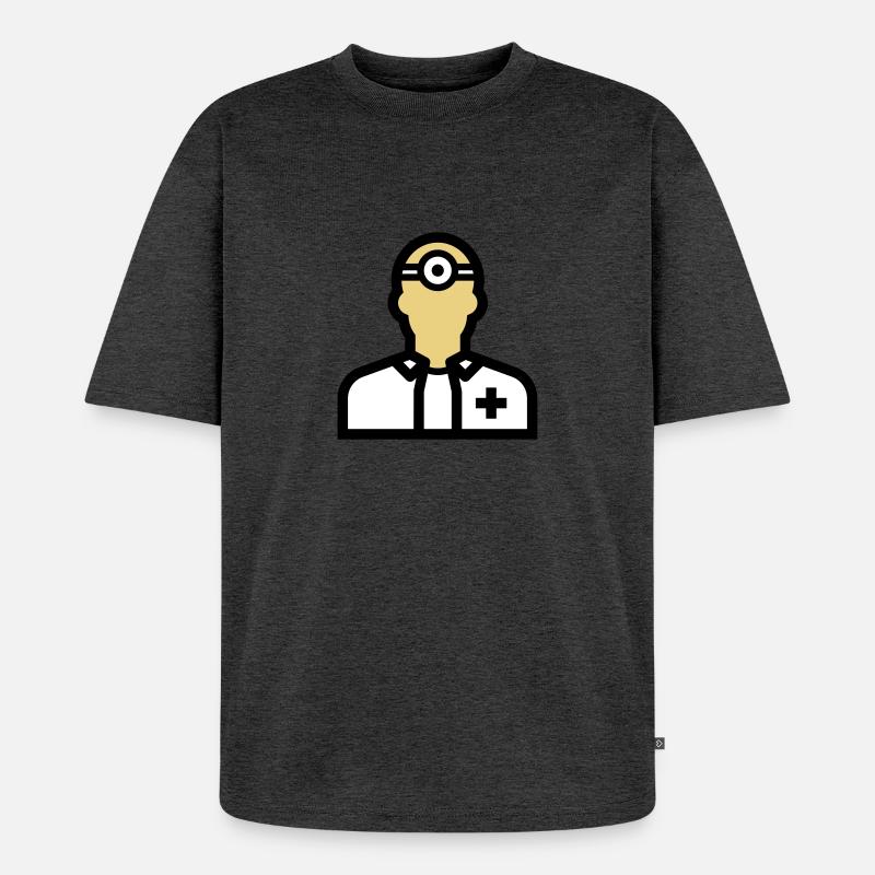 Pflegepersonal, Krankenpfleger, Pfleger, Arzt, - Unisex Premium Oversized Bio T-Shirt - Anthrazit meliert