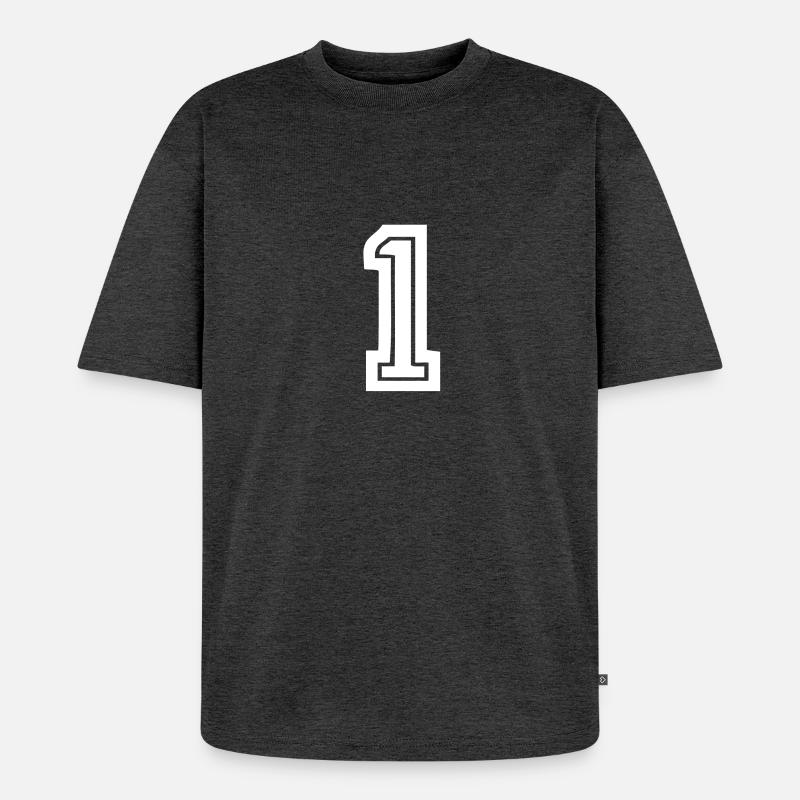 Eins 1 - Unisex Premium Oversized Bio T-Shirt - Anthrazit meliert