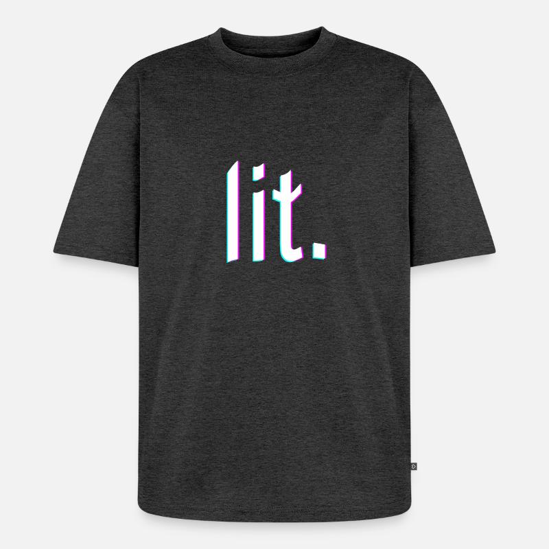 lit. problème de conception - T-shirt Premium bio oversize Unisexe - anthracite chiné
