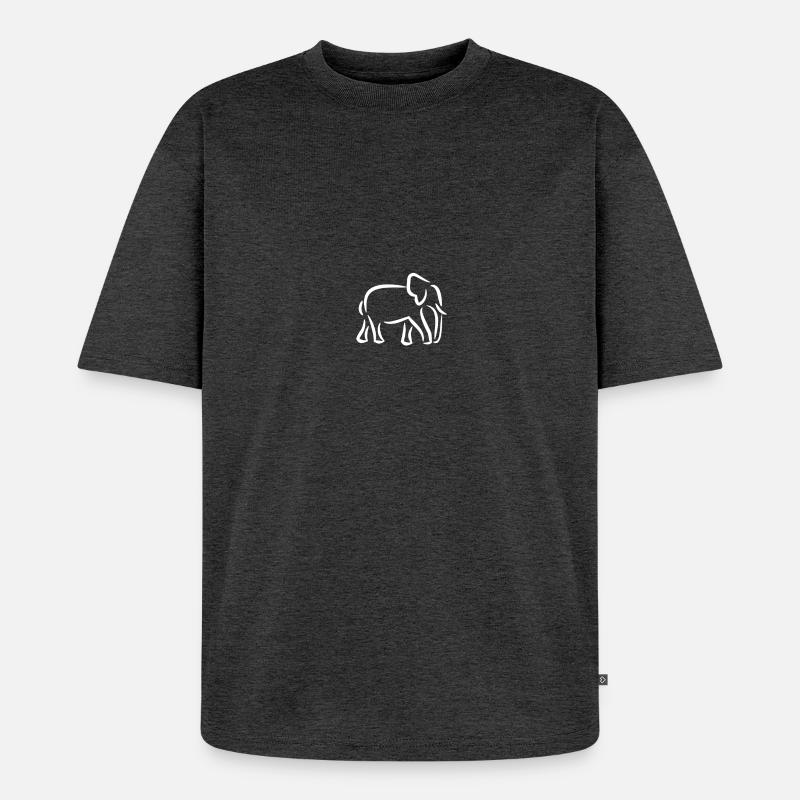 Éléphant blanc - T-shirt Premium bio oversize Unisexe - anthracite chiné