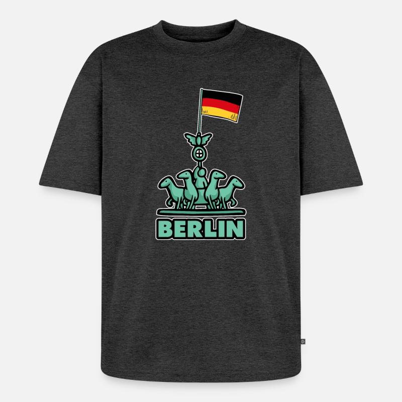 Berlin - Unisex Premium Oversized Bio T-Shirt - Anthrazit meliert