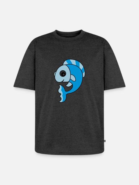 fisch_02 - T-shirt Premium bio oversize Unisexe - anthracite chiné