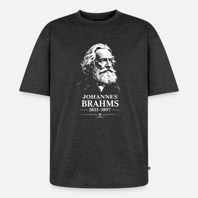 Johannes Brahms Komponist Dirigent Pianist - Unisex Premium Oversized Bio T-Shirt - Anthrazit meliert