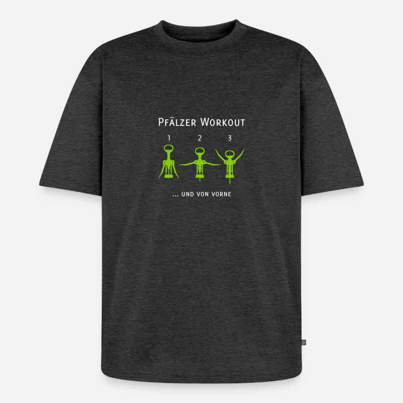 Pfälzer Workout - Unisex Premium Oversized Bio T-Shirt - Anthrazit meliert