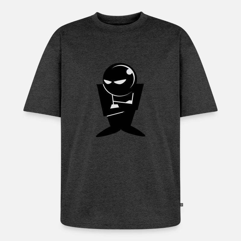 Grumpy - Unisex Premium Oversized Organic T-Shirt - heather anthracite