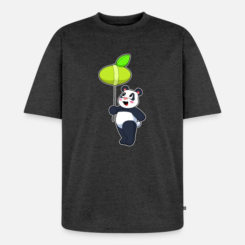 Ballon Panda - T-shirt Premium bio oversize Unisexe - anthracite chiné