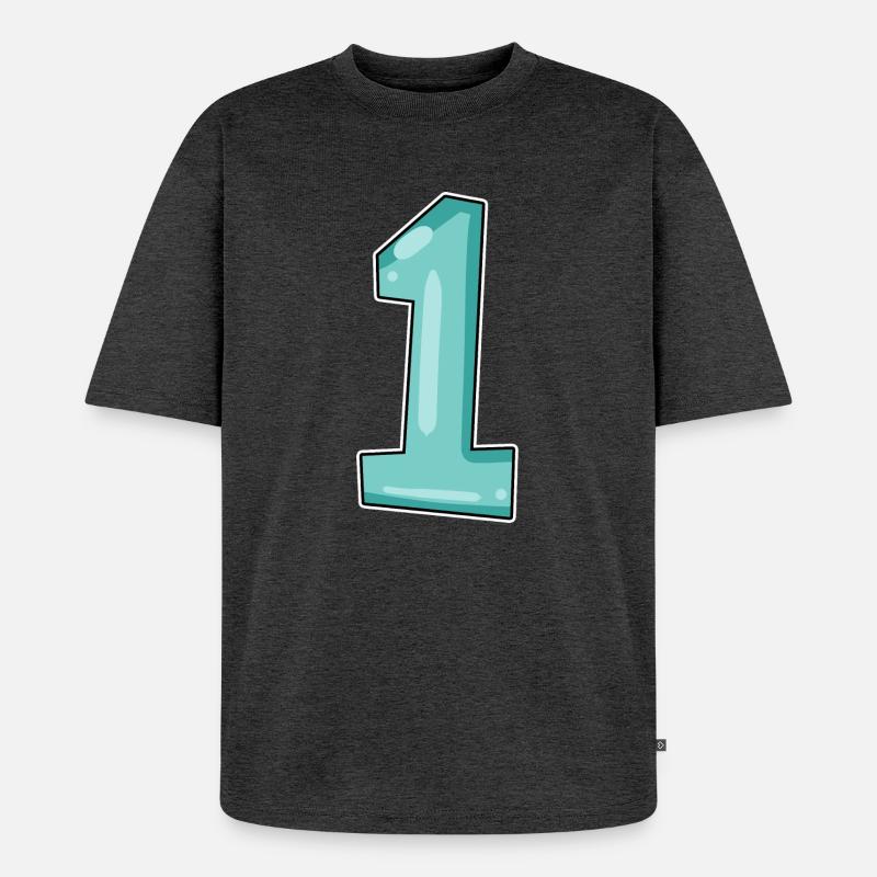 1 - Unisex Premium Oversized Bio T-Shirt - Anthrazit meliert