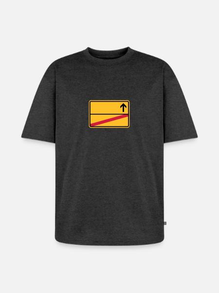 Ortsschild - Unisex Premium Oversized Bio T-Shirt - Anthrazit meliert