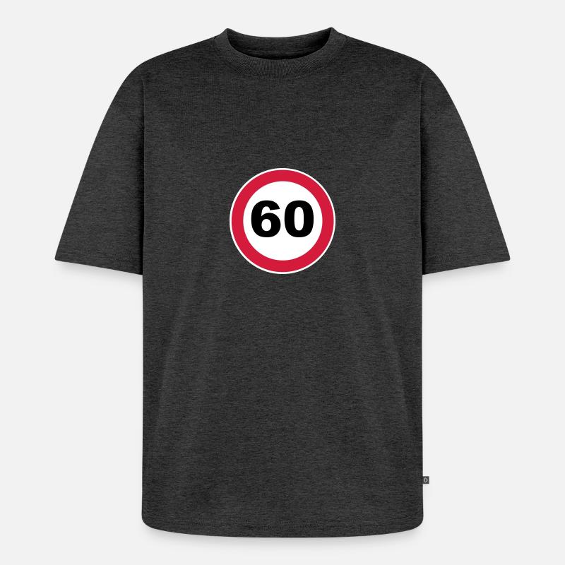 60th birthday - Unisex Premium Oversized Organic T-Shirt - heather anthracite