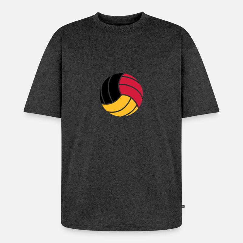 Volleyball 3c - Unisex Premium Oversized Bio T-Shirt - Anthrazit meliert