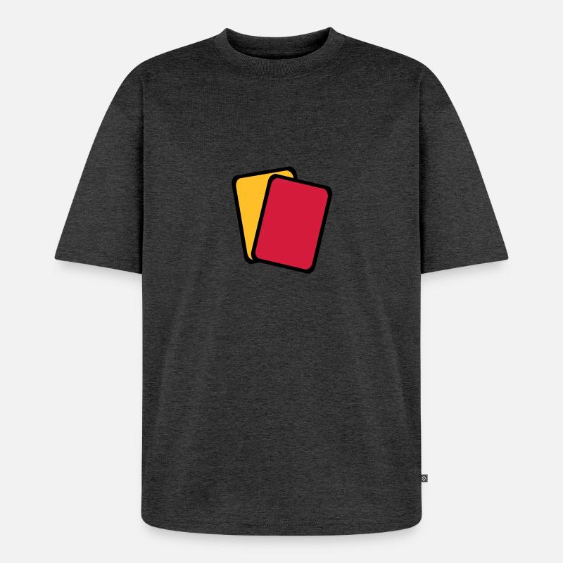 Carton rouge jaune - T-shirt Premium bio oversize Unisexe - anthracite chiné
