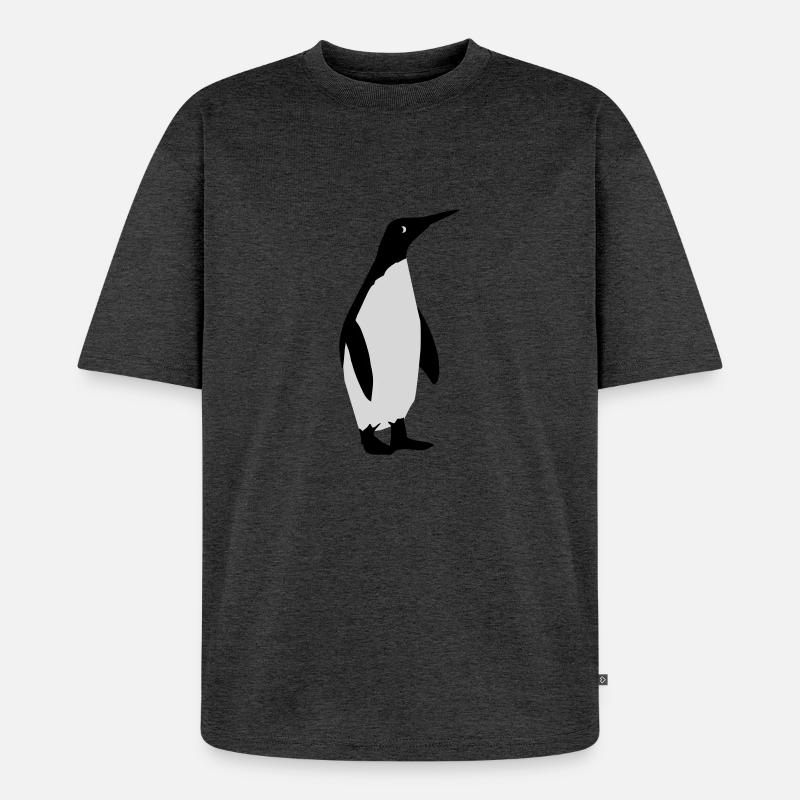 Pinguin - Unisex Premium Oversized Bio T-Shirt - Anthrazit meliert