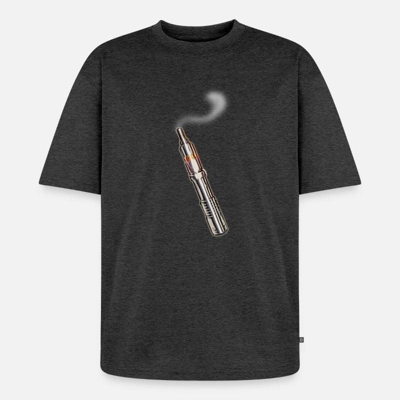E-Zigarette-mit Rauch - Unisex Premium Oversized Bio T-Shirt - Anthrazit meliert