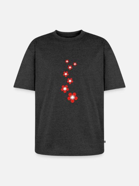 kirschblüten - Unisex Premium Oversized Bio T-Shirt - Anthrazit meliert