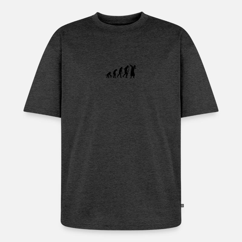 Evolution dab dabbing graduation college student - Unisex Premium Oversized Bio T-Shirt - Anthrazit meliert