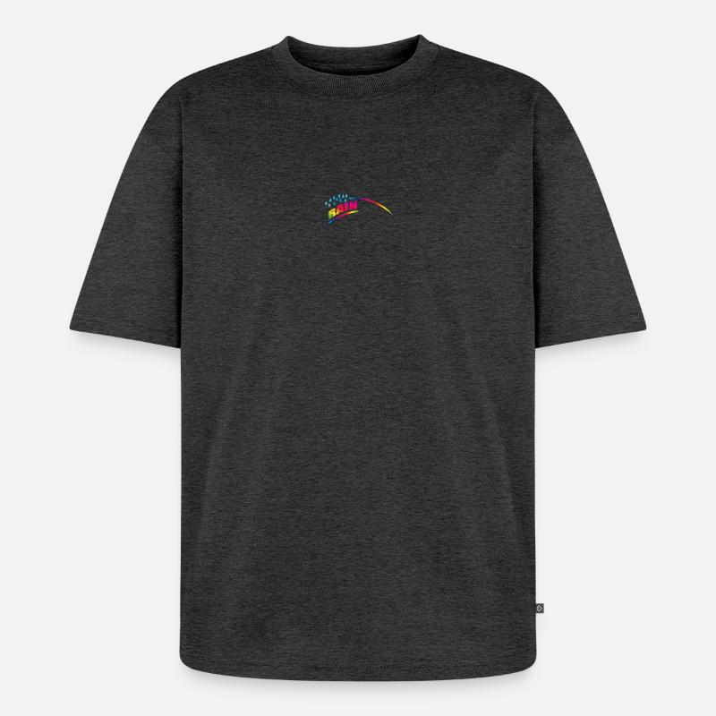RAINdrops or Rainbow | Regenbogen - Unisex Premium Oversized Bio T-Shirt - Anthrazit meliert