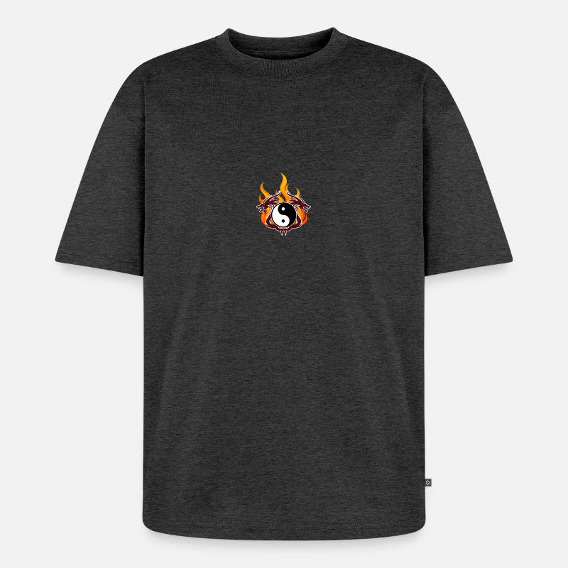 Drachen - Unisex Premium Oversized Bio T-Shirt - Anthrazit meliert