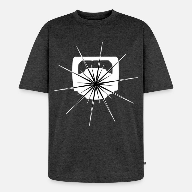 Movinghead-Weiss - Unisex Premium Oversized Bio T-Shirt - Anthrazit meliert