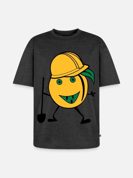 orange construction worker - Unisex Premium Oversized Organic T-Shirt - heather anthracite