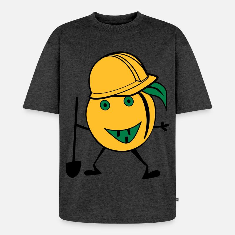 travailleur de la construction d'orange - T-shirt Premium bio oversize Unisexe - anthracite chiné