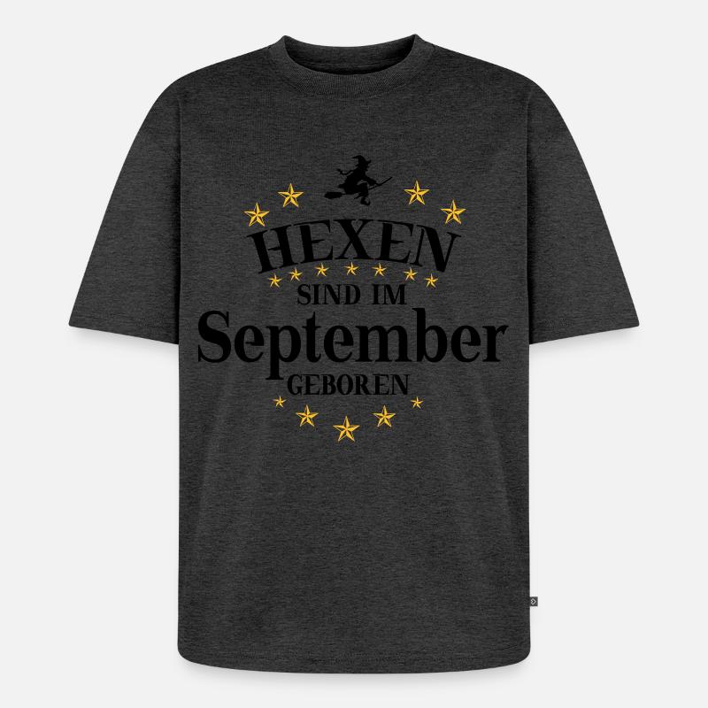 Hexen September - Unisex Premium Oversized Bio T-Shirt - Anthrazit meliert