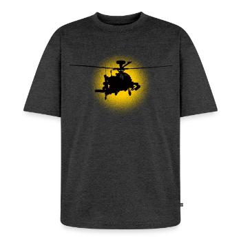 Apache - Unisex Premium Oversized Bio T-Shirt - Anthrazit meliert - Vorne - Thijin (182cm) & Selfina (174cm)