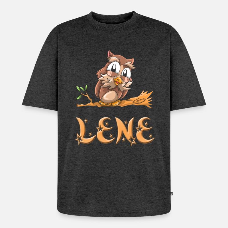 Eule Lene - Unisex Premium Oversized Bio T-Shirt - Anthrazit meliert