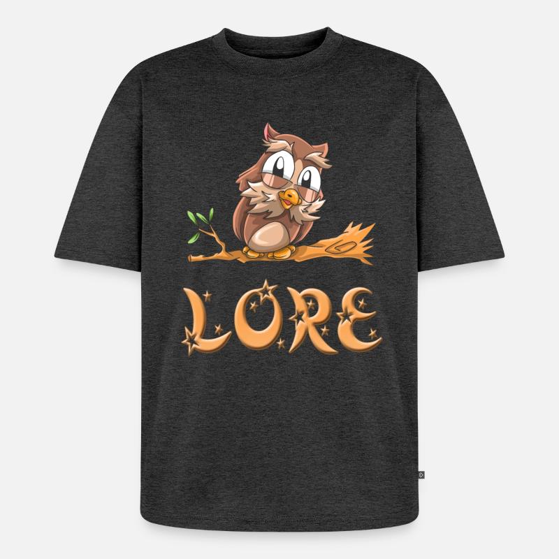 Eule Lore - Unisex Premium Oversized Bio T-Shirt - Anthrazit meliert