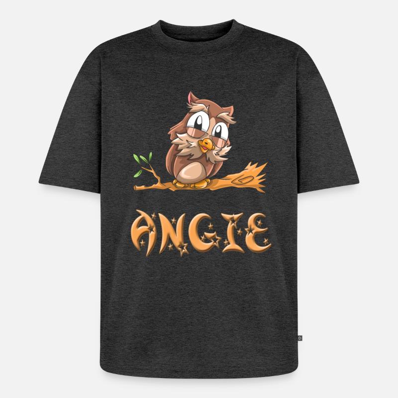 Eule Angie - Unisex Premium Oversized Bio T-Shirt - Anthrazit meliert
