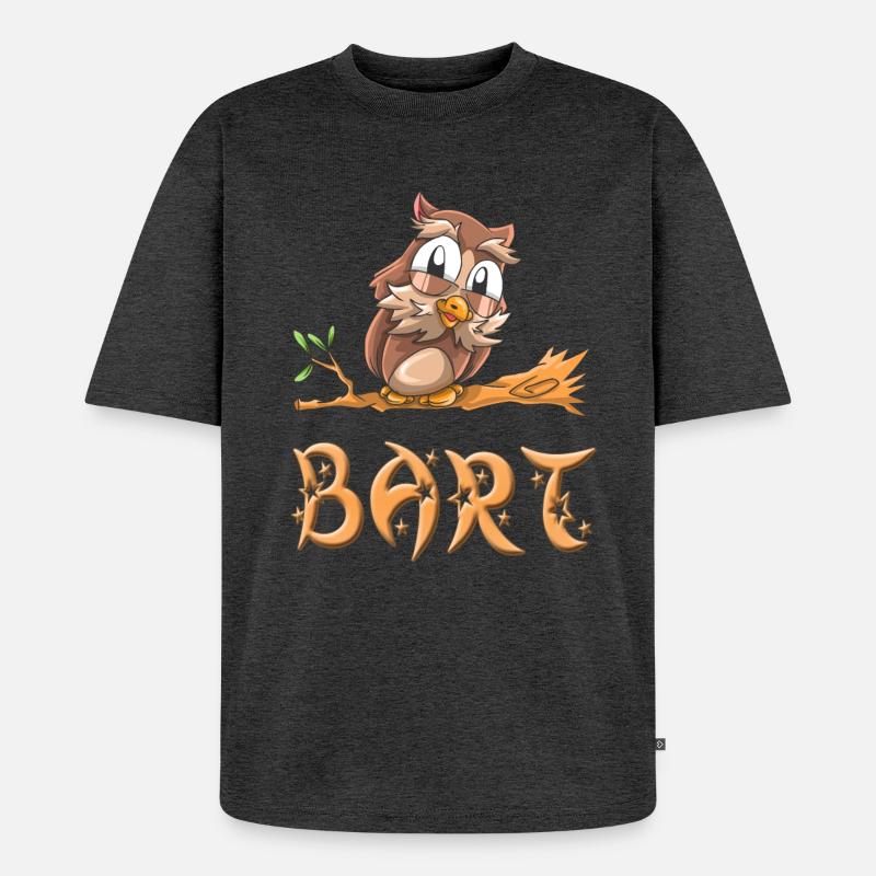 Eule Bart - Unisex Premium Oversized Bio T-Shirt - Anthrazit meliert