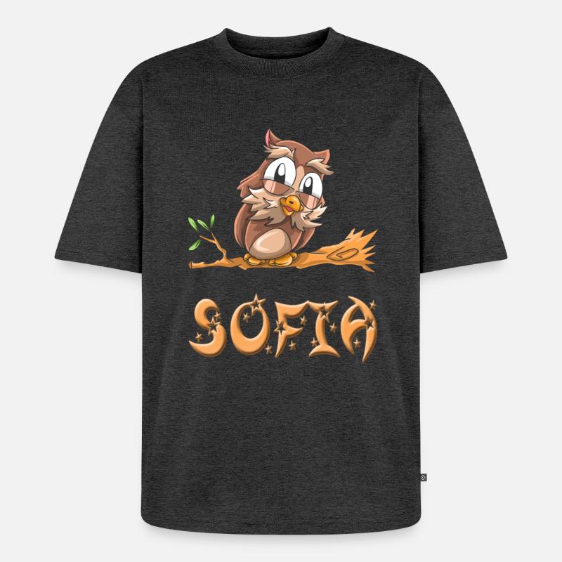 Eule Sofia - Unisex Premium Oversized Bio T-Shirt - Anthrazit meliert