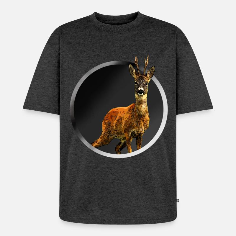 Reh - Unisex Premium Oversized Bio T-Shirt - Anthrazit meliert