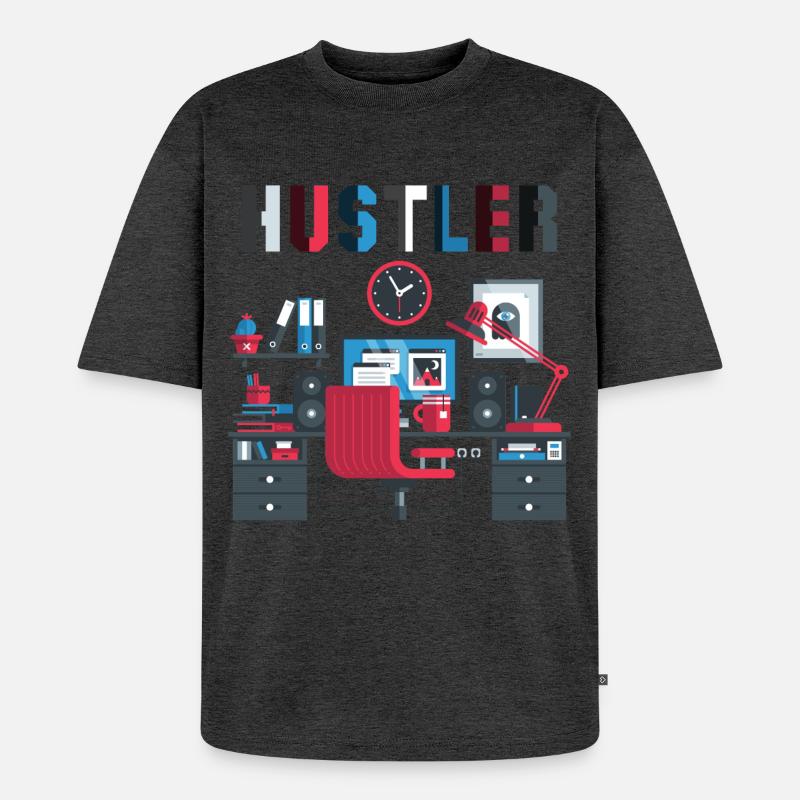 Bourreau de travail - T-shirt Premium bio oversize Unisexe - anthracite chiné