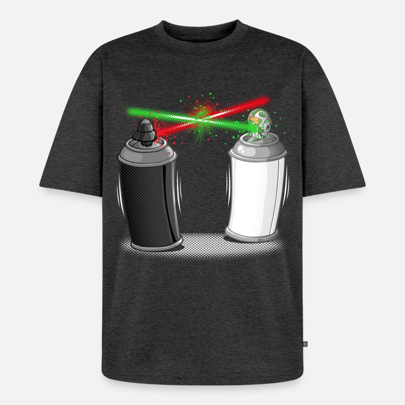 Graffiti wars - Unisex Premium Oversized Bio T-Shirt - Anthrazit meliert