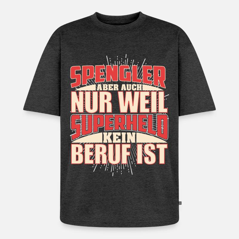 Spengler Superheld - Unisex Premium Oversized Bio T-Shirt - Anthrazit meliert
