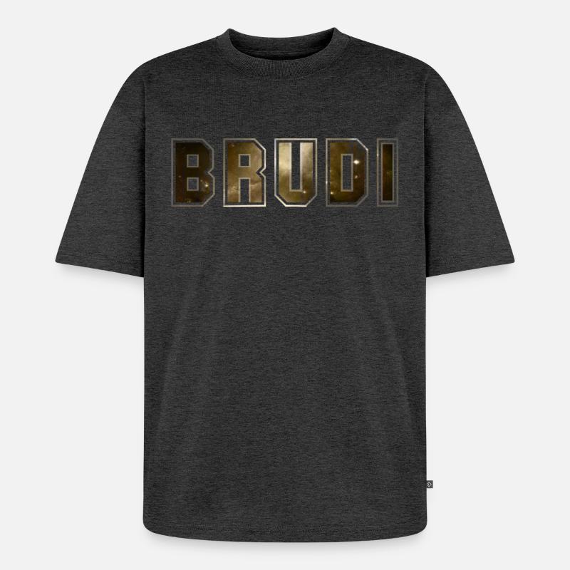 Brudi - Unisex Premium Oversized Bio T-Shirt - Anthrazit meliert