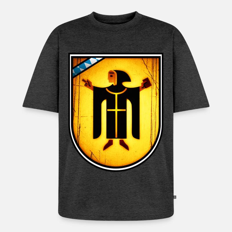 München's Mönch - Unisex Premium Oversized Bio T-Shirt - Anthrazit meliert