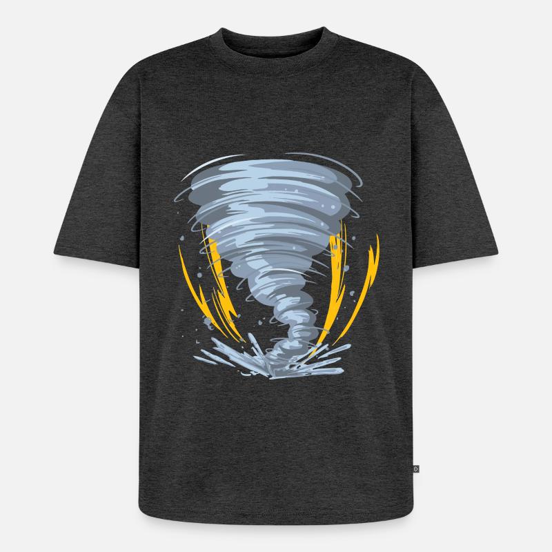 Tornado Hurricane Windsturm Geschenkidee - Unisex Premium Oversized Bio T-Shirt - Anthrazit meliert